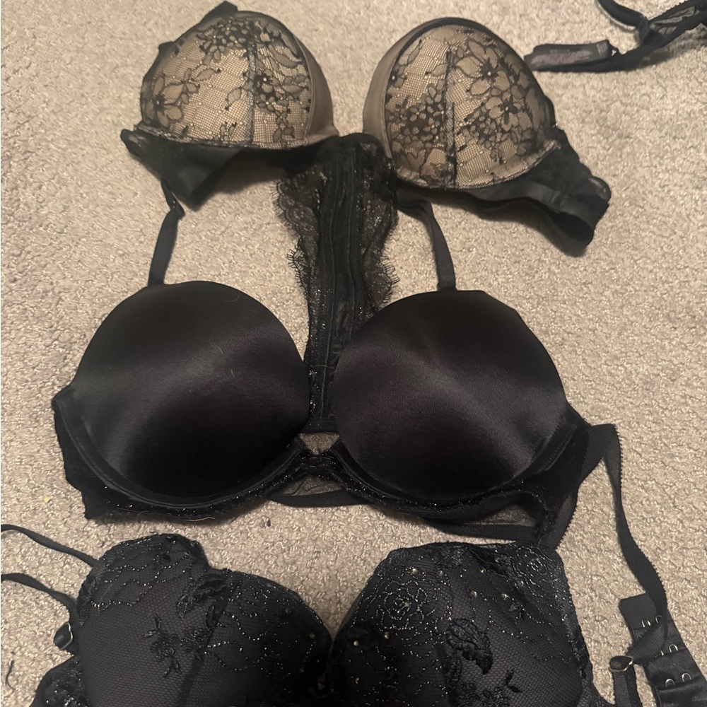 Victoria's Secret Black Lace Balconette Bra